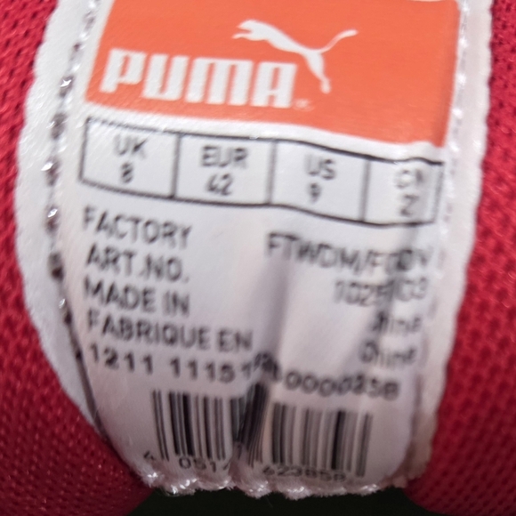 Rare PUMA Sports Shoes Men's US9 Italy Color Red White Green Sneakers NEW - Picture 11 of 15